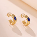Boucles d'Oreilles Lapis Lazuli Secrets d'Étoile Argent Plaqué Or - Biloria