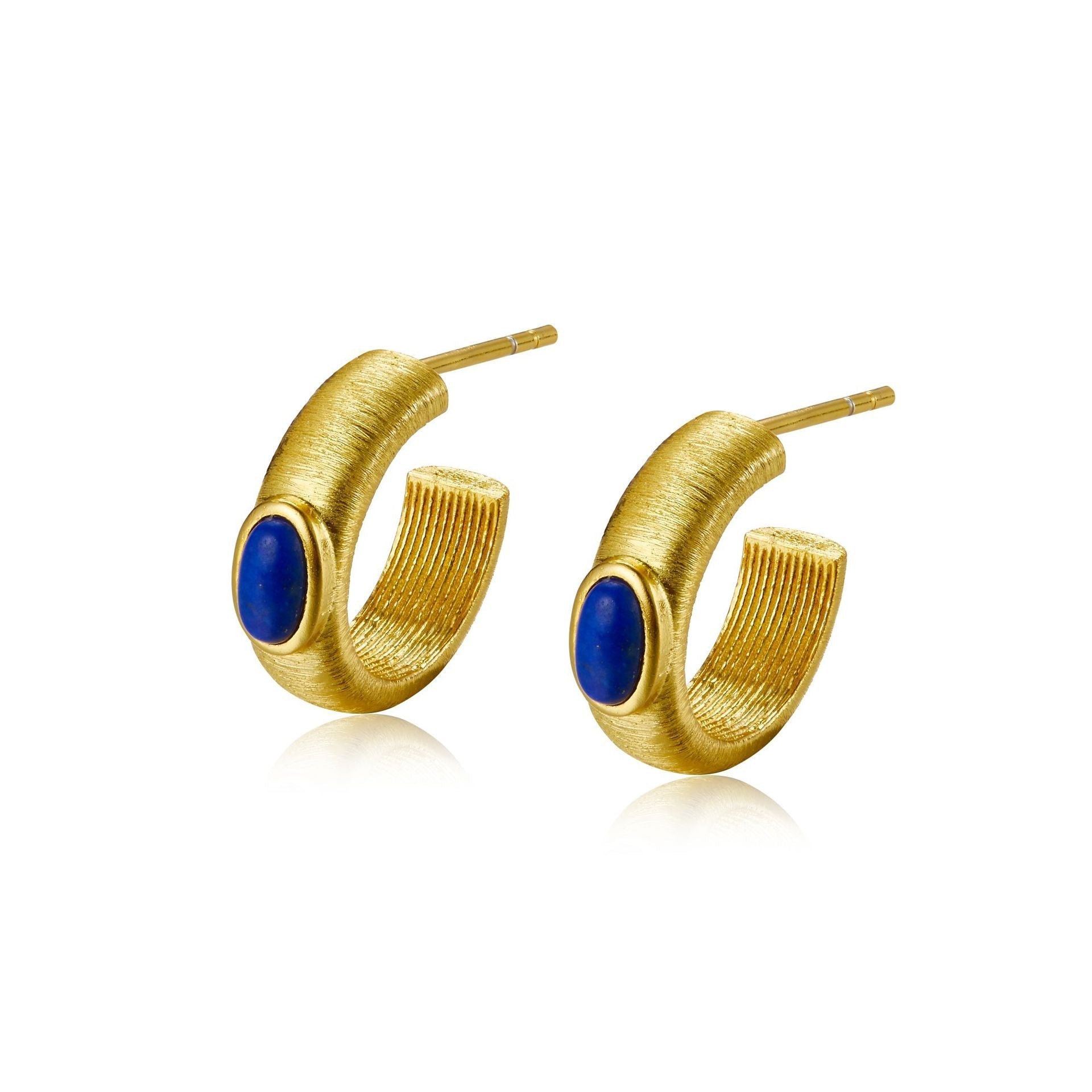 Boucles d'Oreilles Lapis Lazuli Secrets d'Étoile Argent Plaqué Or - Biloria
