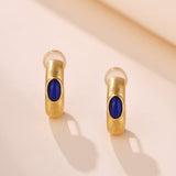 Boucles d'Oreilles Lapis Lazuli Secrets d'Étoile Argent Plaqué Or - Biloria
