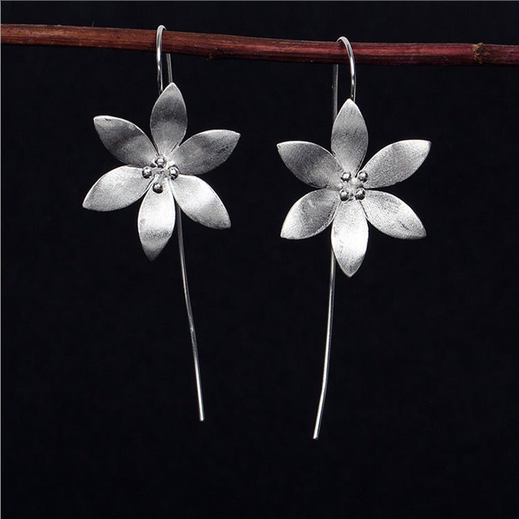 Boucles d'Oreilles Lotus Éclos Argent 925 Fait Main - Biloria