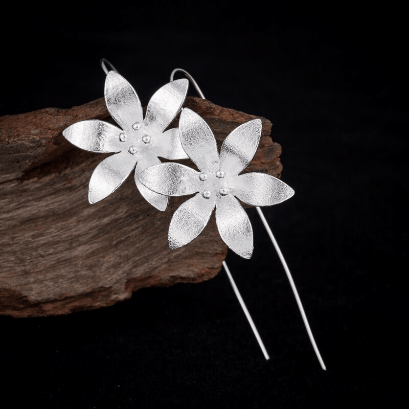 Boucles d'Oreilles Lotus Éclos en Argent 925 - Biloria