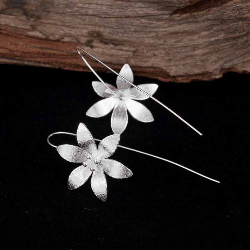 Boucles d'Oreilles Lotus Éclos en Argent 925 - Biloria