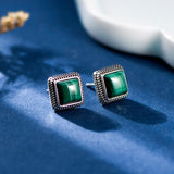 Boucles d'Oreilles Malachite Argent 925 – Bijou Renouveau - Biloria
