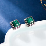 Boucles d'Oreilles Malachite Argent 925 – Bijou Renouveau - Biloria