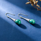 Boucles d'Oreilles Malachite Argent 925 – Croissance Spirituelle - Biloria