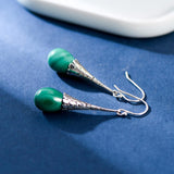 Boucles d'Oreilles Malachite Argent 925 – Croissance Spirituelle - Biloria
