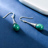 Boucles d'Oreilles Malachite Argent 925 – Croissance Spirituelle - Biloria