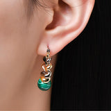 Boucles d'Oreilles Malachite Argent 925 – Évolution Personnelle - Biloria