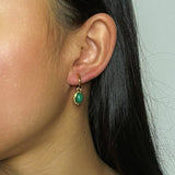 Boucles d'oreilles Malachite ovale argent 925 - Bijou lithothérapie - Biloria