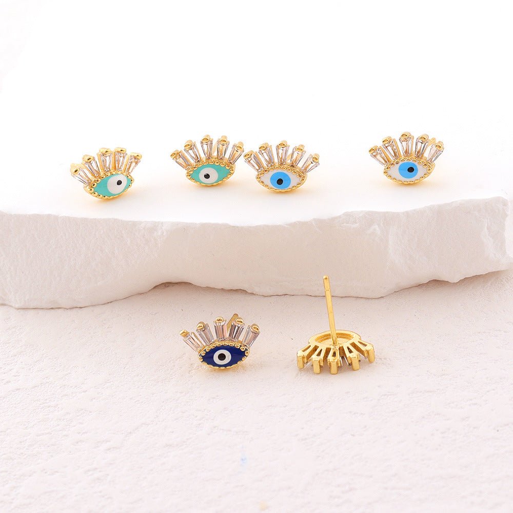 Boucles d'oreilles Mauvais Œil Cristal Protection - Biloria