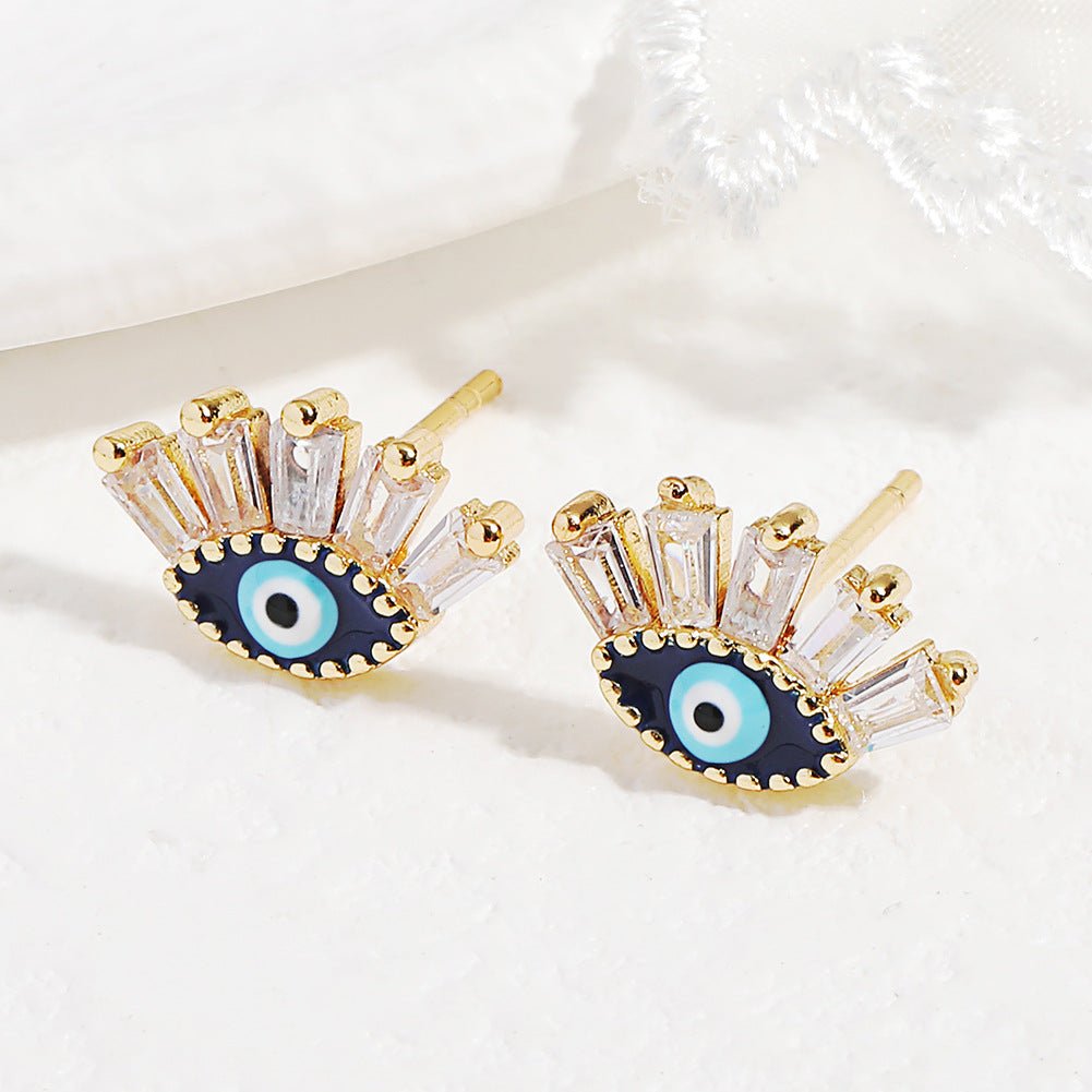 Boucles d'oreilles Mauvais Œil Cristal Protection - Biloria