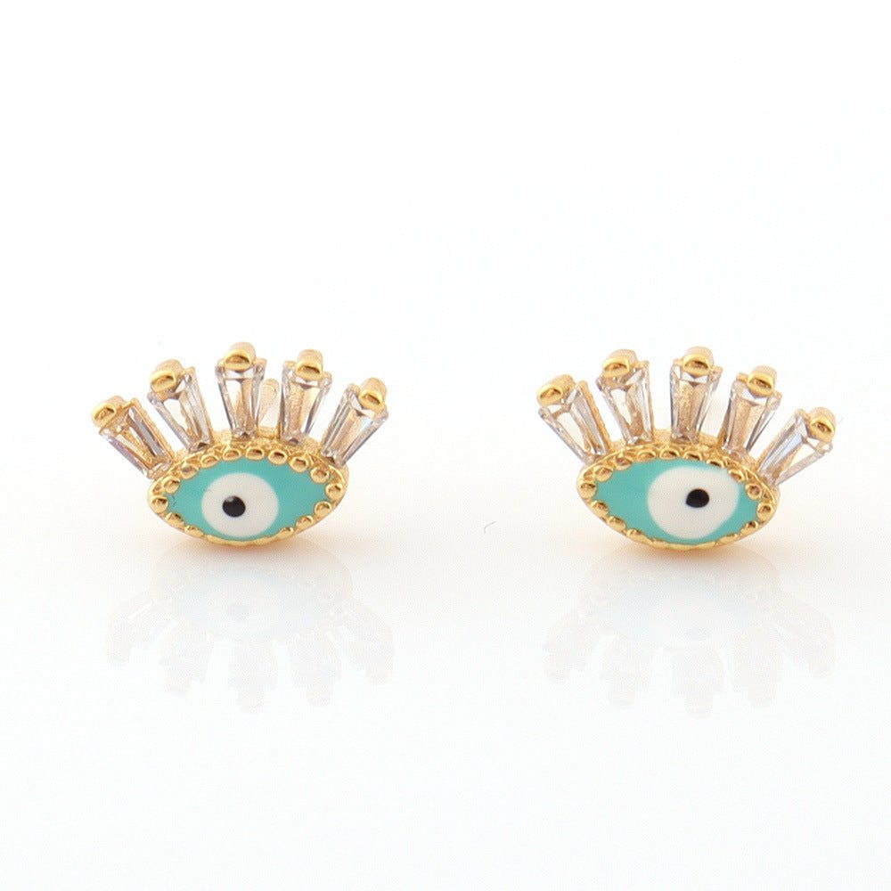 Boucles d'oreilles Mauvais Œil Cristal Protection - Biloria