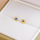 Boucles d'Oreilles Mauvais Œil Protection – Argent Plaqué Or Zircon - Biloria