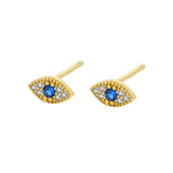 Boucles d'Oreilles Mauvais Œil Protection – Argent Plaqué Or Zircon - Biloria