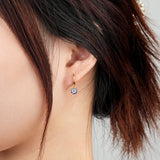 Boucles d'Oreilles Mauvais Œil – Zircons Bleus, Argent Plaqué Or - Biloria