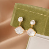 Boucles d'Oreilles Nacre et Perle Marine - Biloria