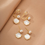 Boucles d'Oreilles Nacre et Perle Marine - Biloria