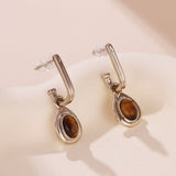 Boucles d'Oreilles Œil de Tigre en Plaqué Or – Bijoux Protecteurs - Biloria