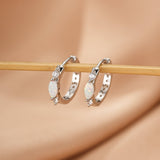 Boucles d'Oreilles Opale et Zircon – Créole Halo Argent Plaqué Or 18K - Biloria