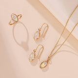 Boucles d'Oreilles Opale Flamme Mystique Argent Plaqué Or - Biloria