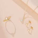 Boucles d'Oreilles Opale Sagesse Argent Plaqué Or – Bijou Spirituel - Biloria