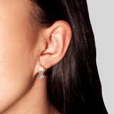 Boucles d'oreilles pendantes Aigue marine Perle Asymétriques Argent - Biloria