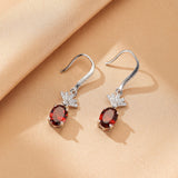 Boucles d'oreilles pendantes Grenat Argent 925 - Bijou Royal - Biloria