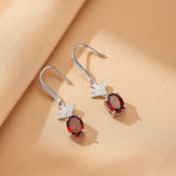 Boucles d'oreilles pendantes Grenat Argent 925 - Bijou Royal - Biloria