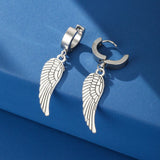 Boucles d'Oreilles Pendent Ailes Argentées | Bijou Homme Liberté - Biloria