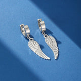 Boucles d'Oreilles Pendent Ailes Argentées | Bijou Homme Liberté - Biloria