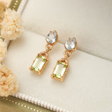 Boucles d'Oreilles Péridot et Topaze Bleue – Bijoux Cadeau - Biloria