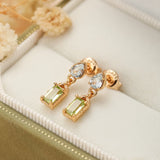 Boucles d'Oreilles Péridot et Topaze Bleue – Bijoux Cadeau - Biloria