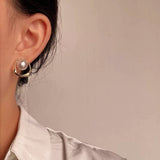 Boucles d'Oreilles Perle Cercle Doré Clip - Biloria