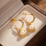 Boucles d'Oreilles Perle Eau Douce – Argent Plaqué Or - Biloria