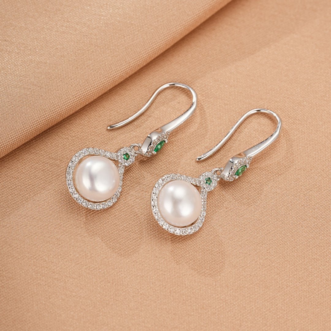 Boucles d'Oreilles Perle et Zircon Argent 925 - Biloria