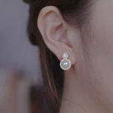 Boucles d'Oreilles Perle et Zircon – Éclat Lunaire - Biloria