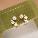 Boucles d'Oreilles Perle - Galaxie d'Éclats pour un Nouveau Départ - Biloria