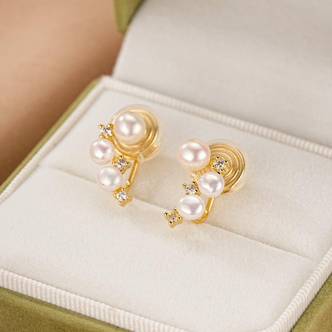 Boucles d'Oreilles Perle - Galaxie d'Éclats pour un Nouveau Départ - Biloria