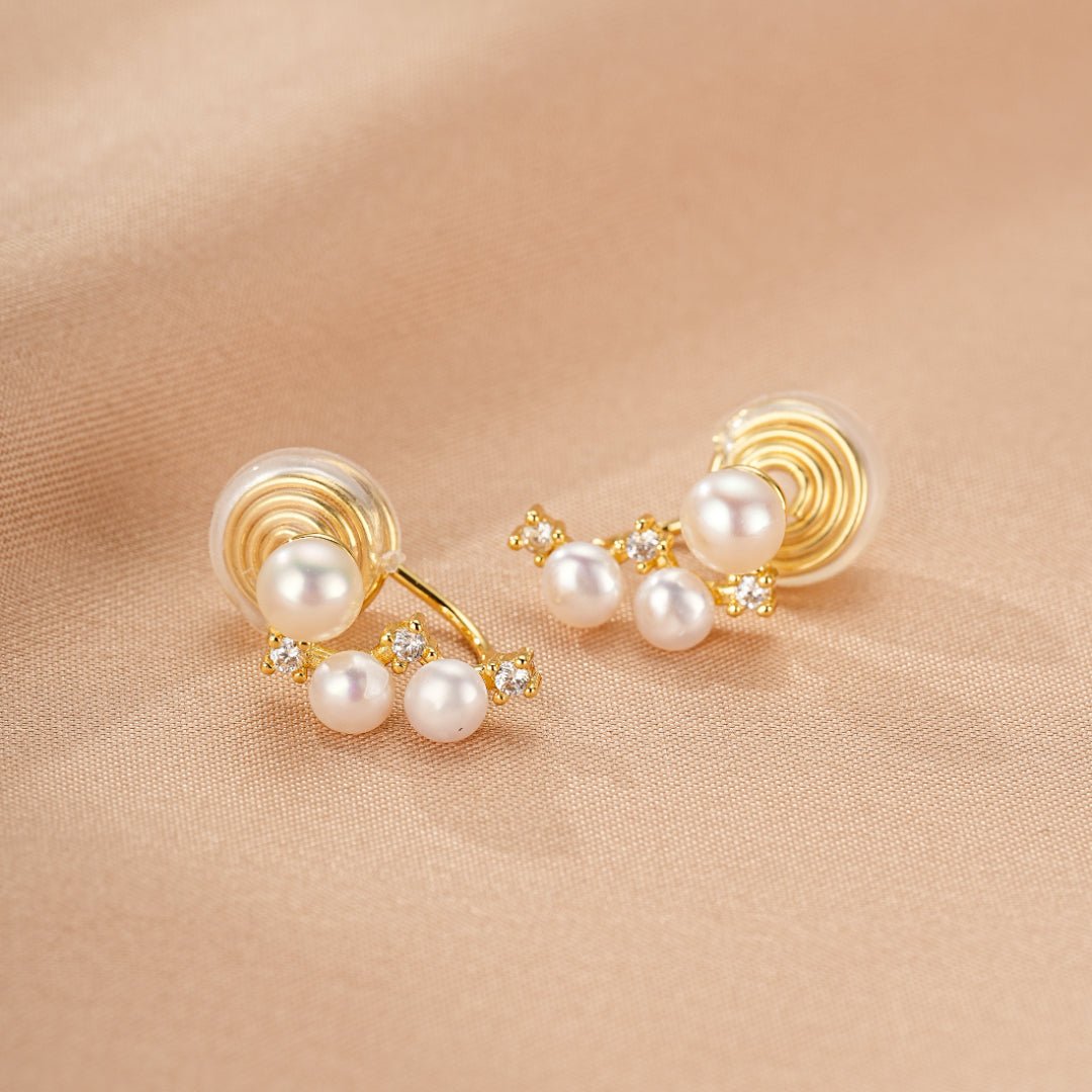 Boucles d'Oreilles Perle - Galaxie d'Éclats pour un Nouveau Départ - Biloria