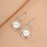 Boucles d'Oreilles Perle Zircon Argent – Goutte Royale - Biloria