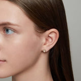 Boucles d'Oreilles Pierre de Lune et Zircon – Argent Plaqué Or S925 - Biloria