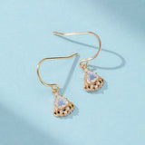 Boucles d'Oreilles Pierre de Lune Féérie Royale Argent Plaqué Or - Biloria