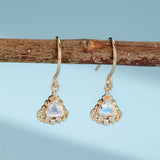 Boucles d'Oreilles Pierre de Lune Féérie Royale Argent Plaqué Or - Biloria
