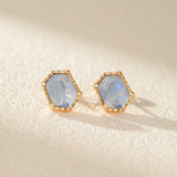 Boucles d'Oreilles Pierre de Lune Luna – Argent Plaqué Or - Biloria
