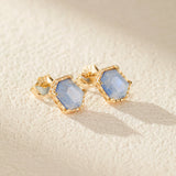 Boucles d'Oreilles Pierre de Lune Luna – Argent Plaqué Or - Biloria