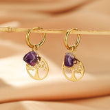 Boucles d'Oreilles Pierres Naturelles Arbre de Vie Sérénité - Biloria