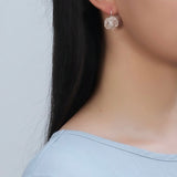 Boucles d'Oreilles Quartz Clair Fleur en Argent 925 - Biloria