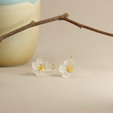 Boucles d'Oreilles Quartz Clair Fleur en Argent 925 - Biloria