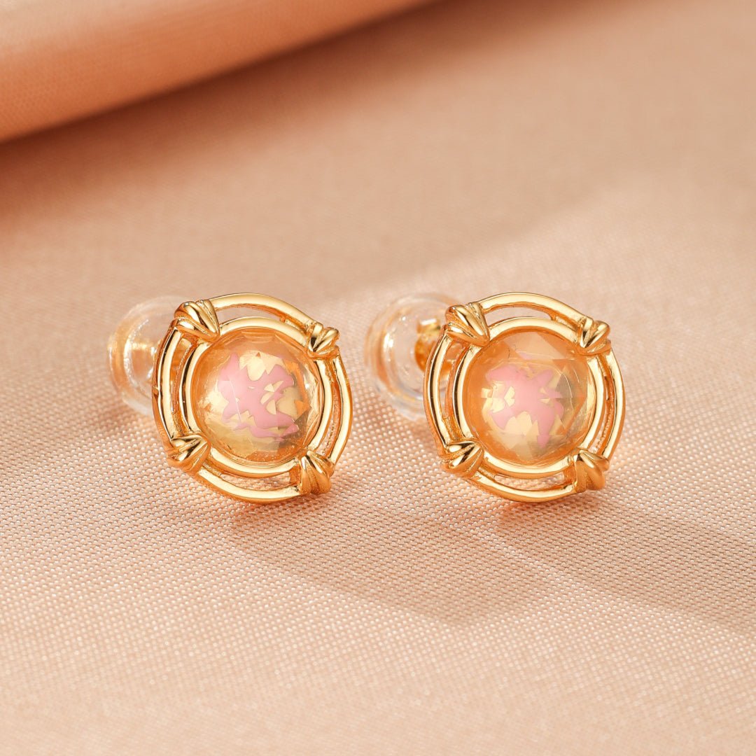 Boucles d'oreilles Quartz Rose – Argent plaqué or, vertus apaisantes - Biloria