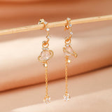 Boucles d'Oreilles Quartz Rose Planète - Argent Plaqué Or 14K - Biloria